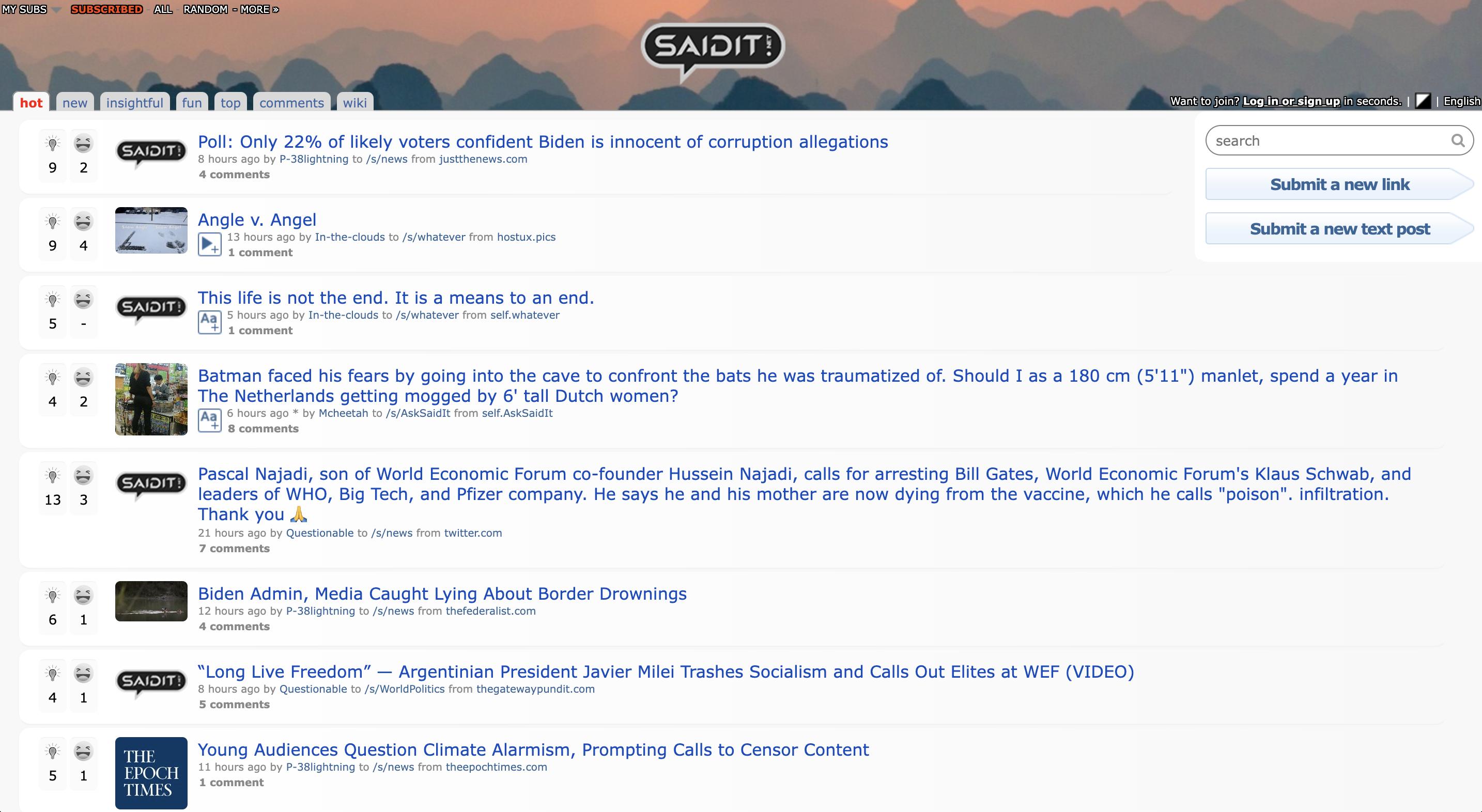 Saidit.net home page screenshot